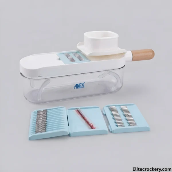 Anex Vegetable Slicer with interchangeable stainless steel blade attachments