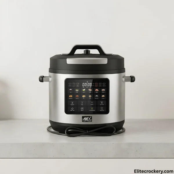 Anex Digital Pressure Cooker Anex Digital Pressure Cooker front view with digital panel