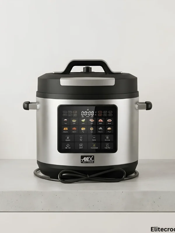 Anex Digital Pressure Cooker Anex Digital Pressure Cooker front view with digital panel