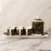 luxury black and gold 8 piece coffee set complete view