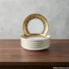 Breakfast Set Golden White Plates Stacked Breakfast Set Golden White 32 China Made Plates Stacked