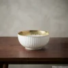 Breakfast Set Golden White Bowl Front Breakfast Set Golden White 32 China Made Bowl Front View