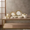 Breakfast Set Golden White Complete Setup Breakfast Set Golden White 32 China Made Complete Setup