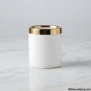 Luxury Gold Trim Ceramic Coffee Mug Front View Luxury Gold Trim Ceramic Coffee Mug front view showing golden rim