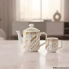 8 Piece Tea Set Display Teapot and matching teacup from the 8 piece tea set