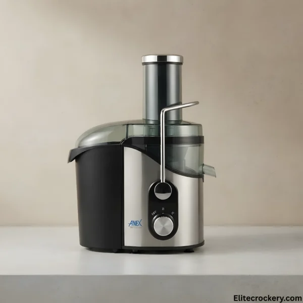 Stainless steel juicer extractor unit with control switch