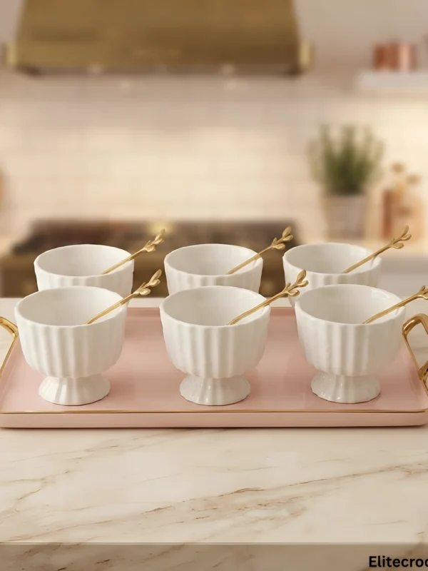Akura Ice Cream Set Akura Ice Cream Set with tray and gold spoons