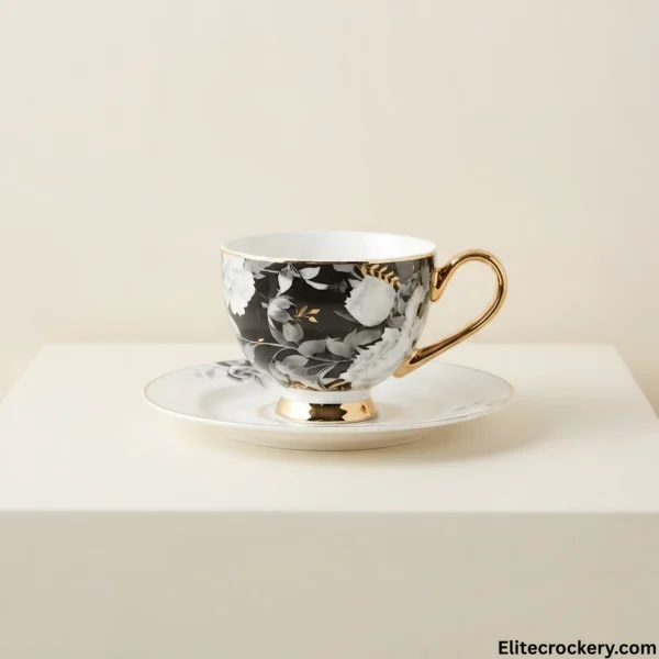 Black and White Tea Cup Set Black and White Tea Cup Set
