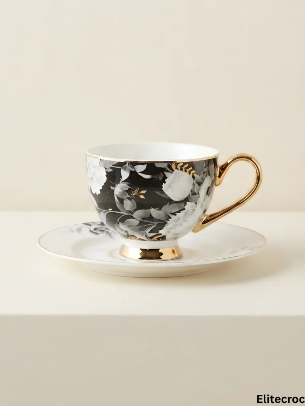 Black and White Tea Cup Set Black and White Tea Cup Set