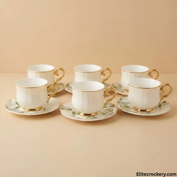 Front View Tea Cup Set Front view of tea cup set arrangement