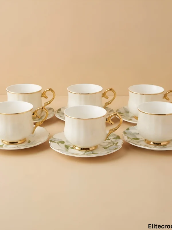Front View Tea Cup Set Front view of tea cup set arrangement